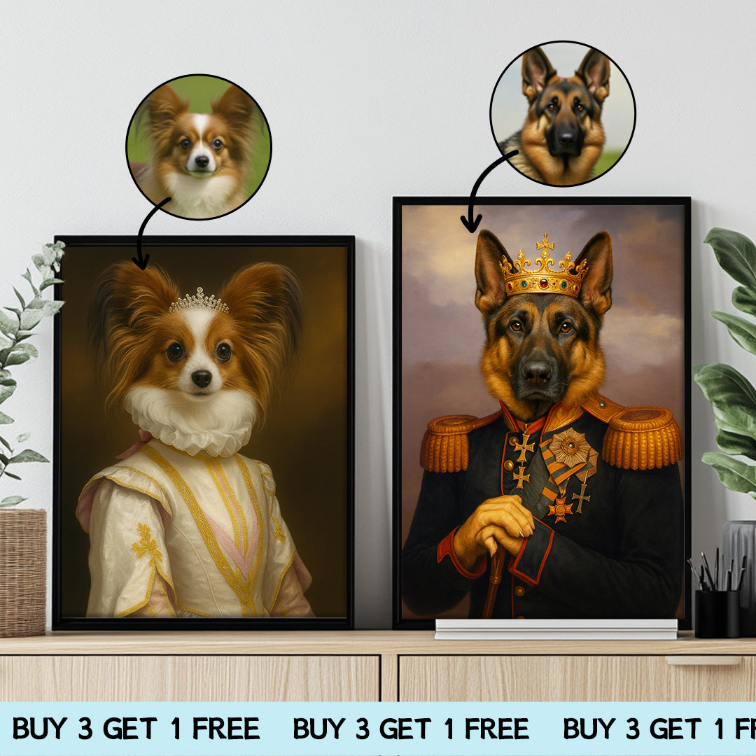 Custom Digital Pet Portrait – Royal Renaissance Style Art