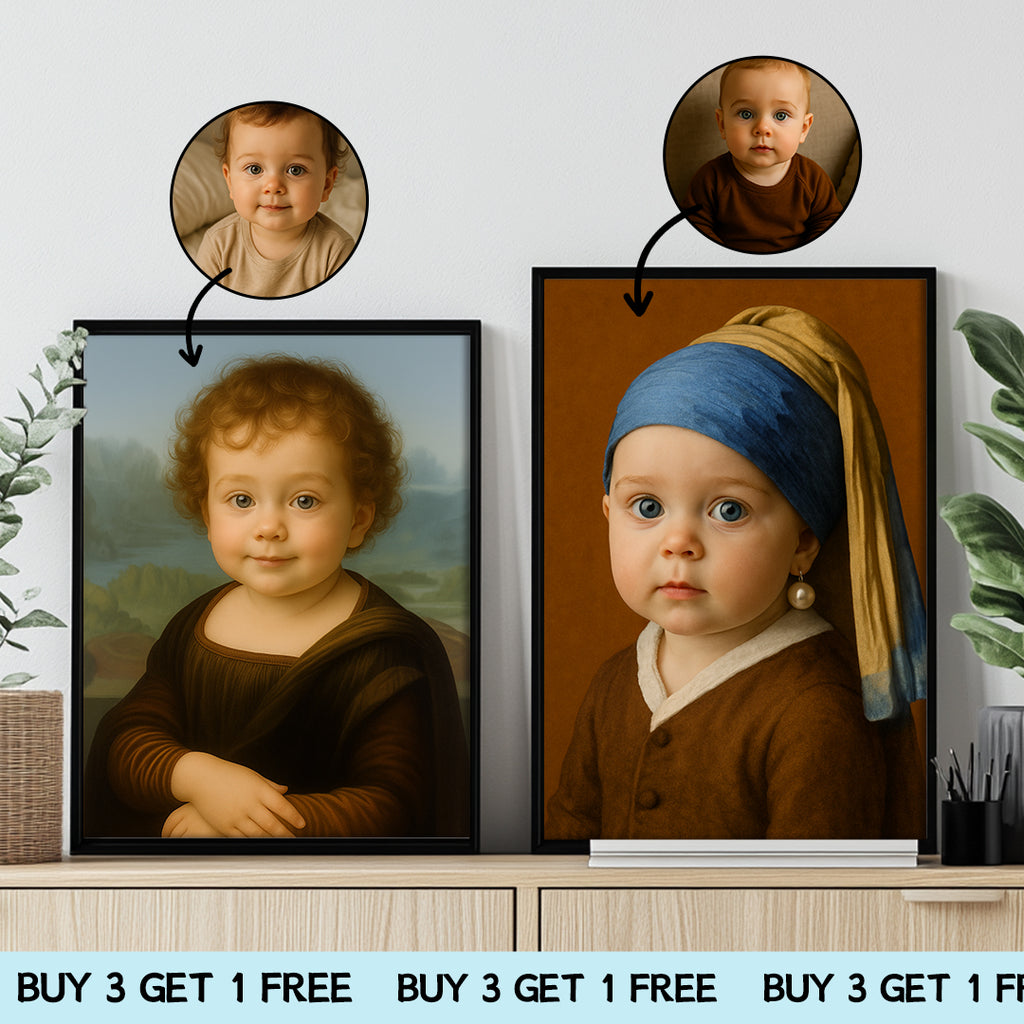 Custom Baby Portrait from Photo – Renaissance & Masterpiece Style | Royal & Fine Art Baby Wall Decor | Digital Download