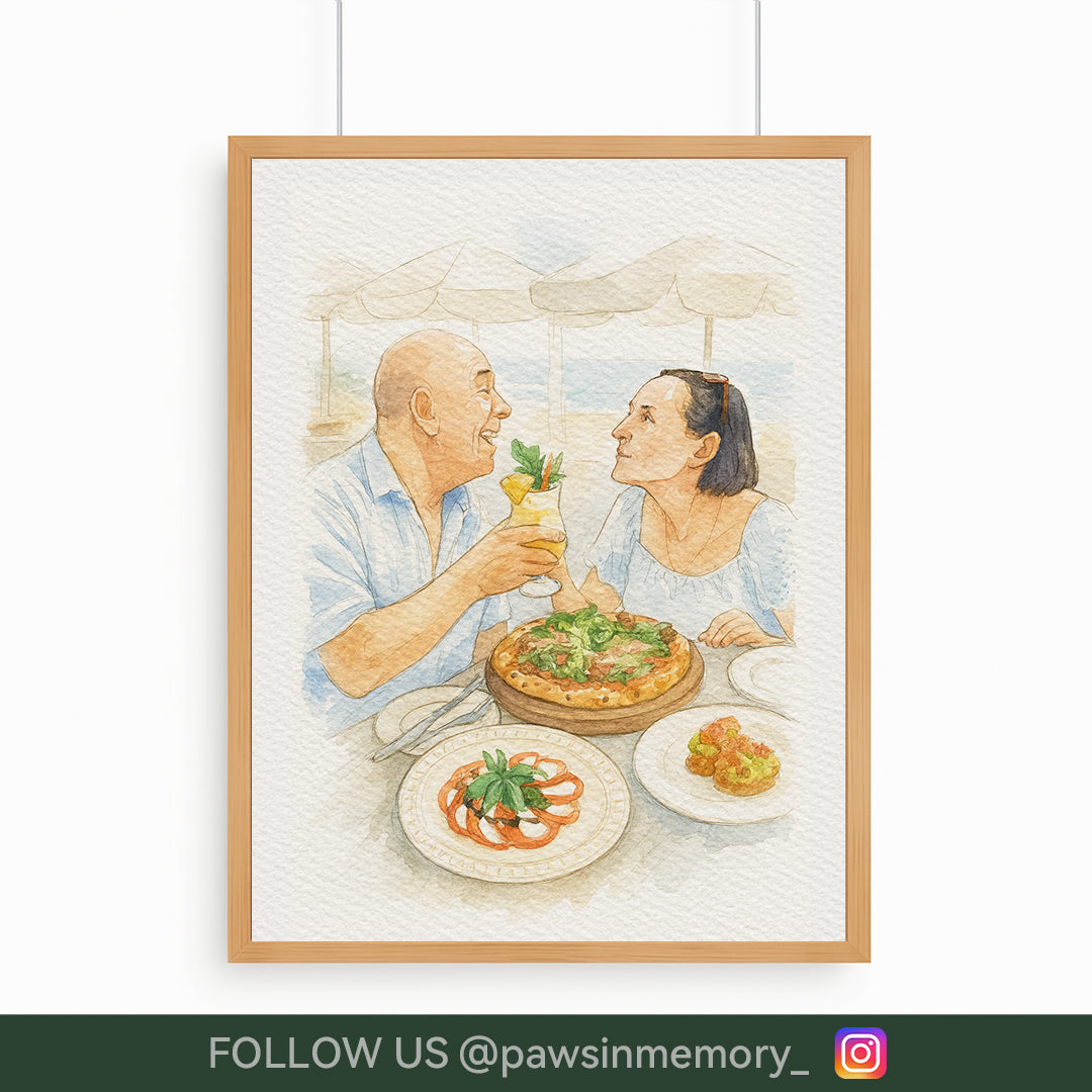 Custom Watercolor Portrait – Personalized People & Pet Illustration from Your Photo | Digital Download