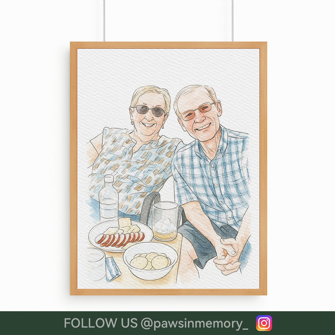 Custom Watercolor Portrait – Personalized People & Pet Illustration from Your Photo | Digital Download