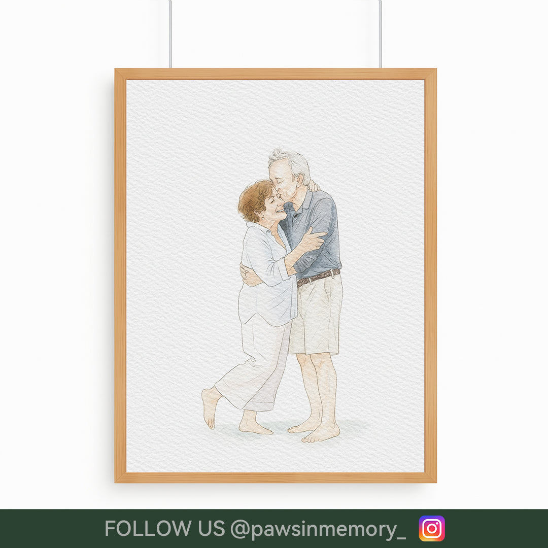 Custom Watercolor Portrait – Personalized People & Pet Illustration from Your Photo | Digital Download