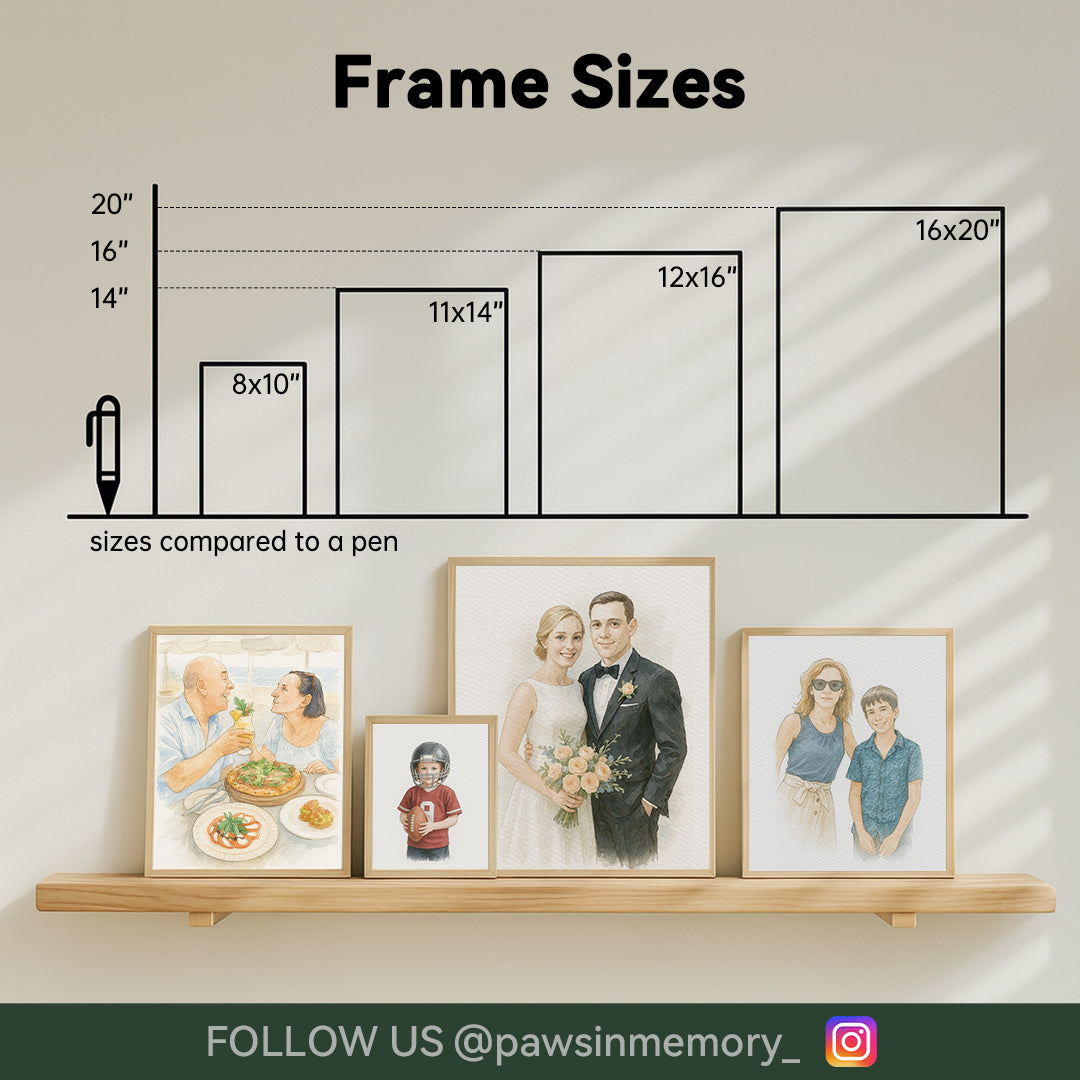 Custom Watercolor Portrait – Personalized People & Pet Illustration from Your Photo | Digital Download