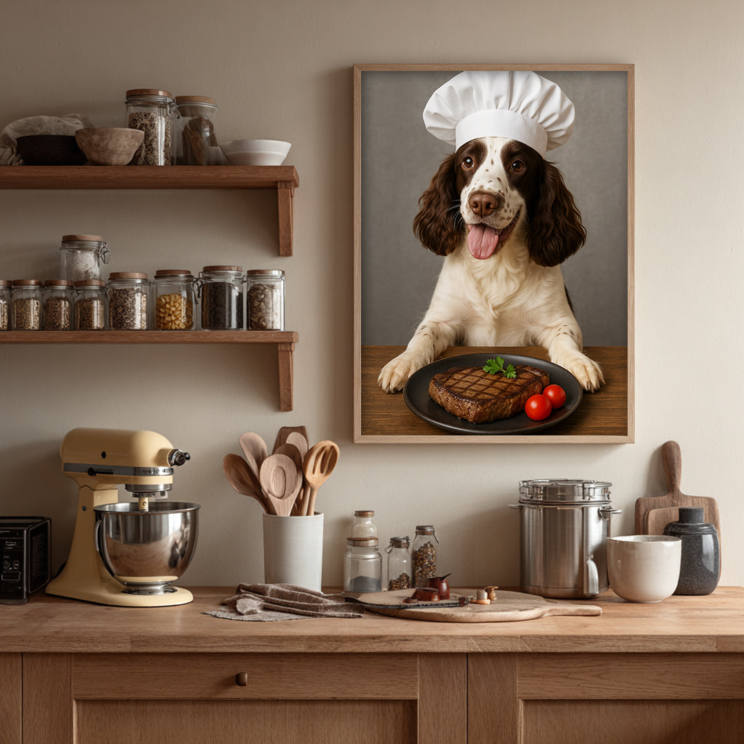 Custom Pet Portrait Digital Download – Funny Dog Café & Kitchen Wall Art