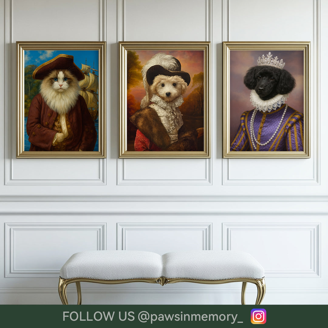 Custom Digital Pet Portrait – Royal Renaissance Style Art