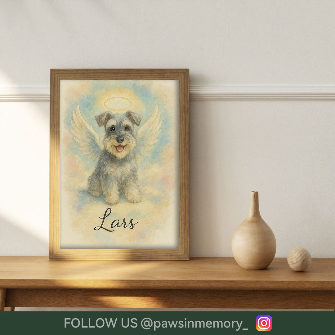 Custom Pet Memorial Portrait – Watercolor Angel Pet Art | Personalized Digital Download