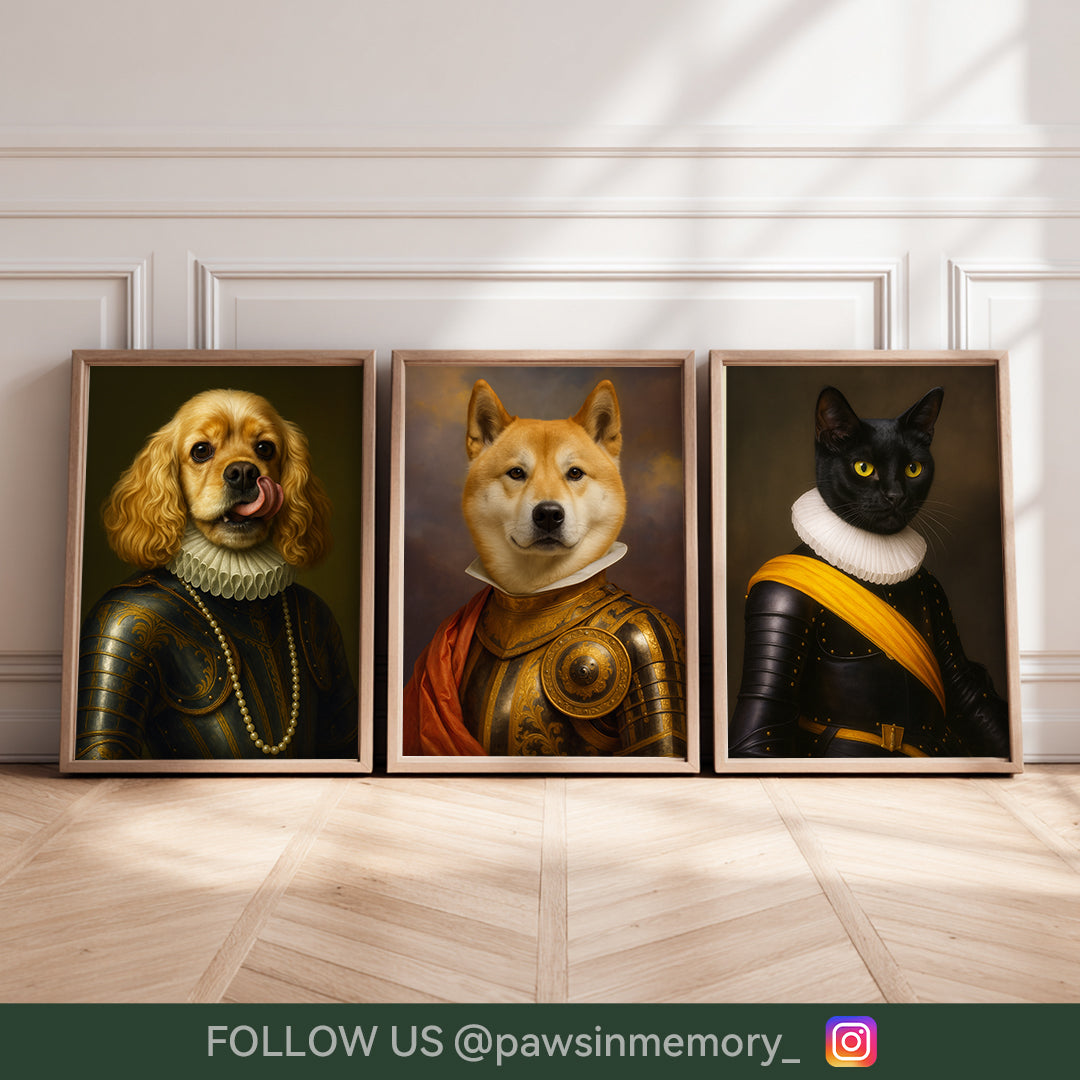 Custom Digital Pet Portrait – Royal Renaissance Style Art