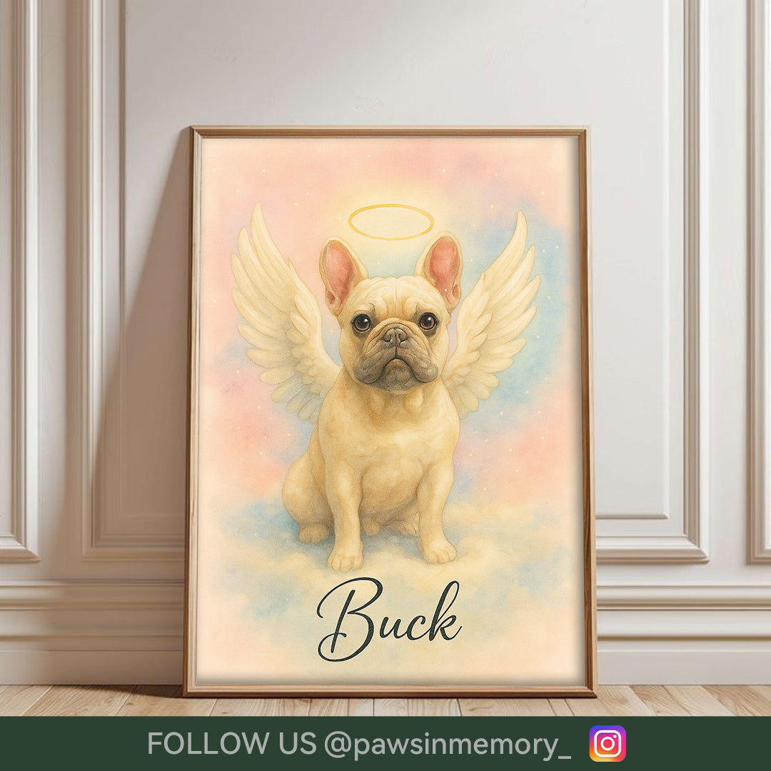 Custom Pet Memorial Portrait – Watercolor Angel Pet Art | Personalized Digital Download