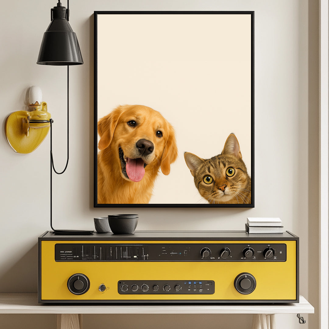 Peek-a-Boo Funny Dog Portrait – Custom Pet Bathroom Art (Digital)