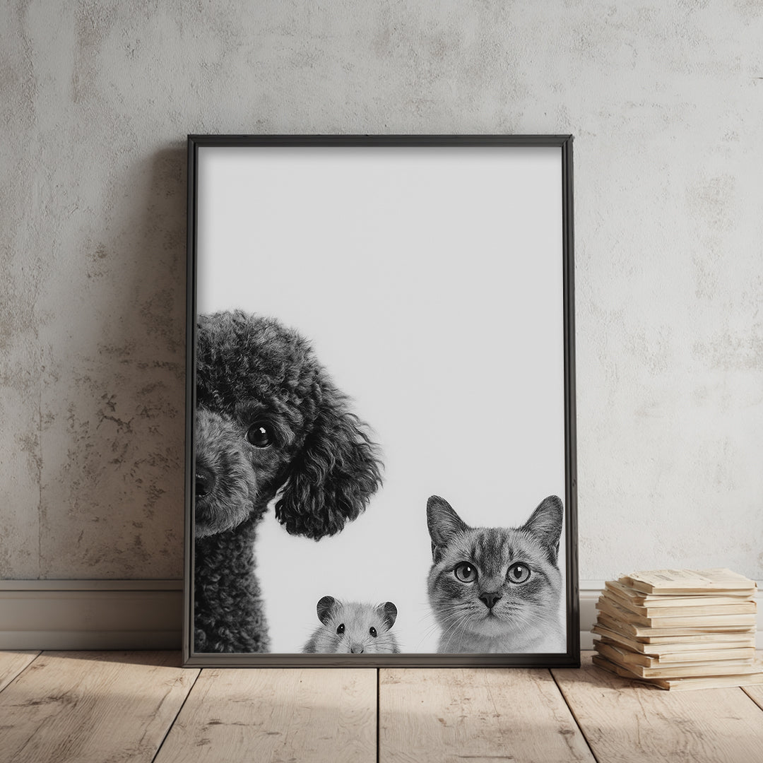 Peek-a-Boo Funny Dog Portrait – Custom Pet Bathroom Art (Digital)