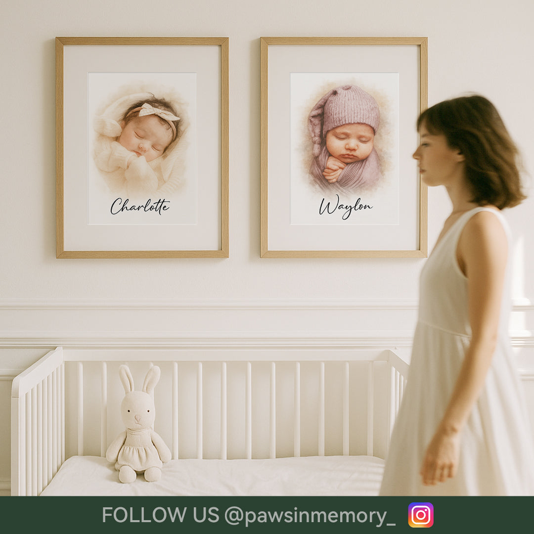 Custom Baby Watercolor Portrait – Splash Ink Style | Personalized Digital Download