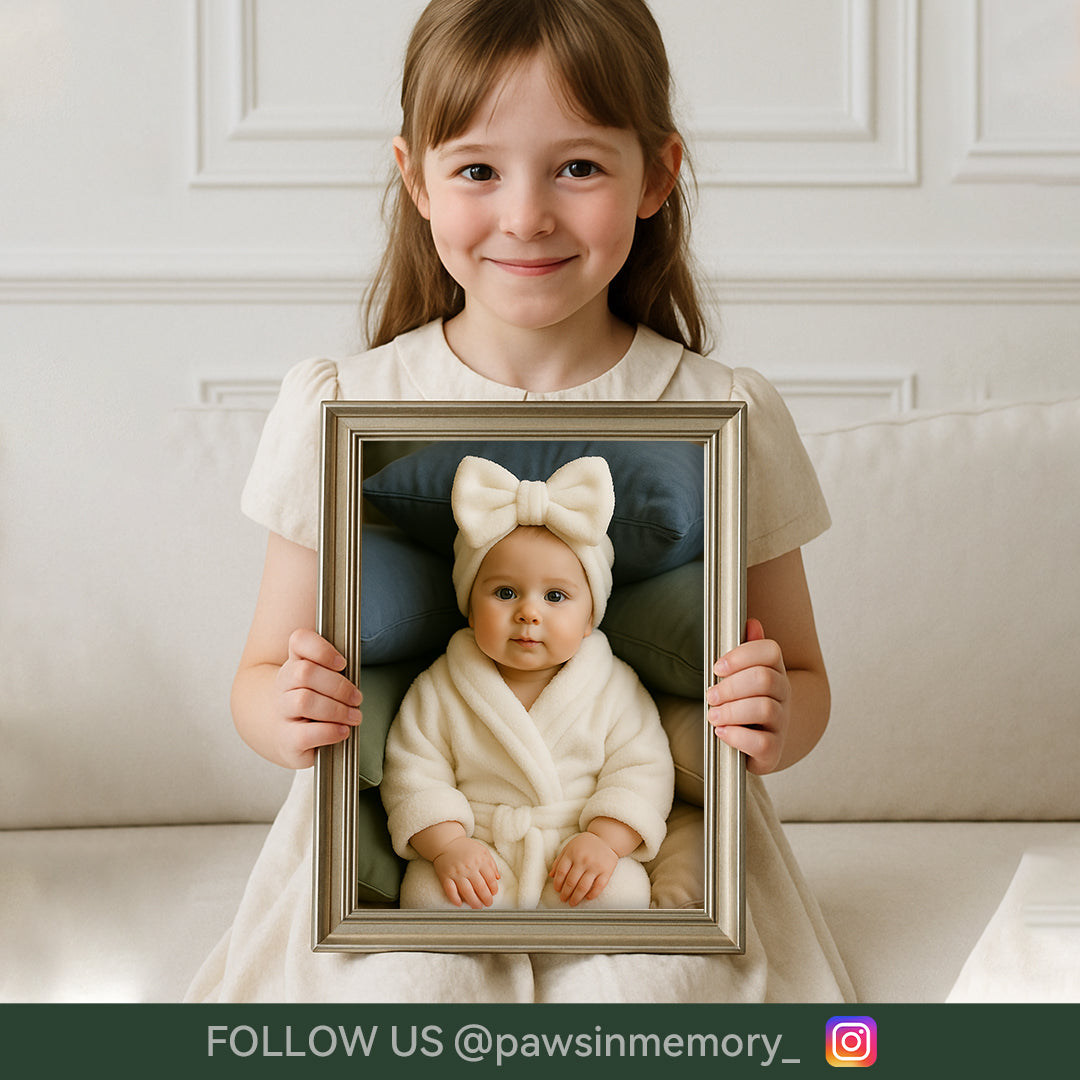 Custom Baby Bath Portrait · Personalized Towel Robe Baby Wall Art · Cute Infant Illustration · Digital Download