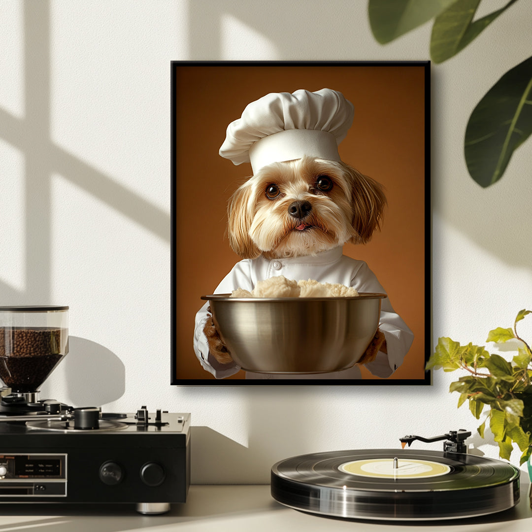 Custom Pet Portrait Digital Download – Funny Dog Café & Kitchen Wall Art