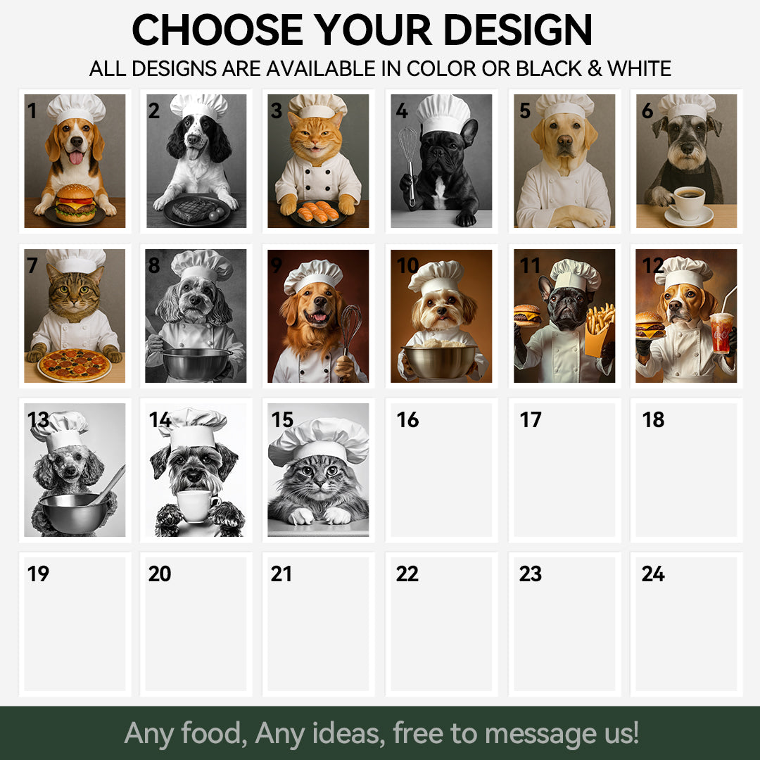 Custom Pet Portrait Digital Download – Funny Dog Café & Kitchen Wall Art