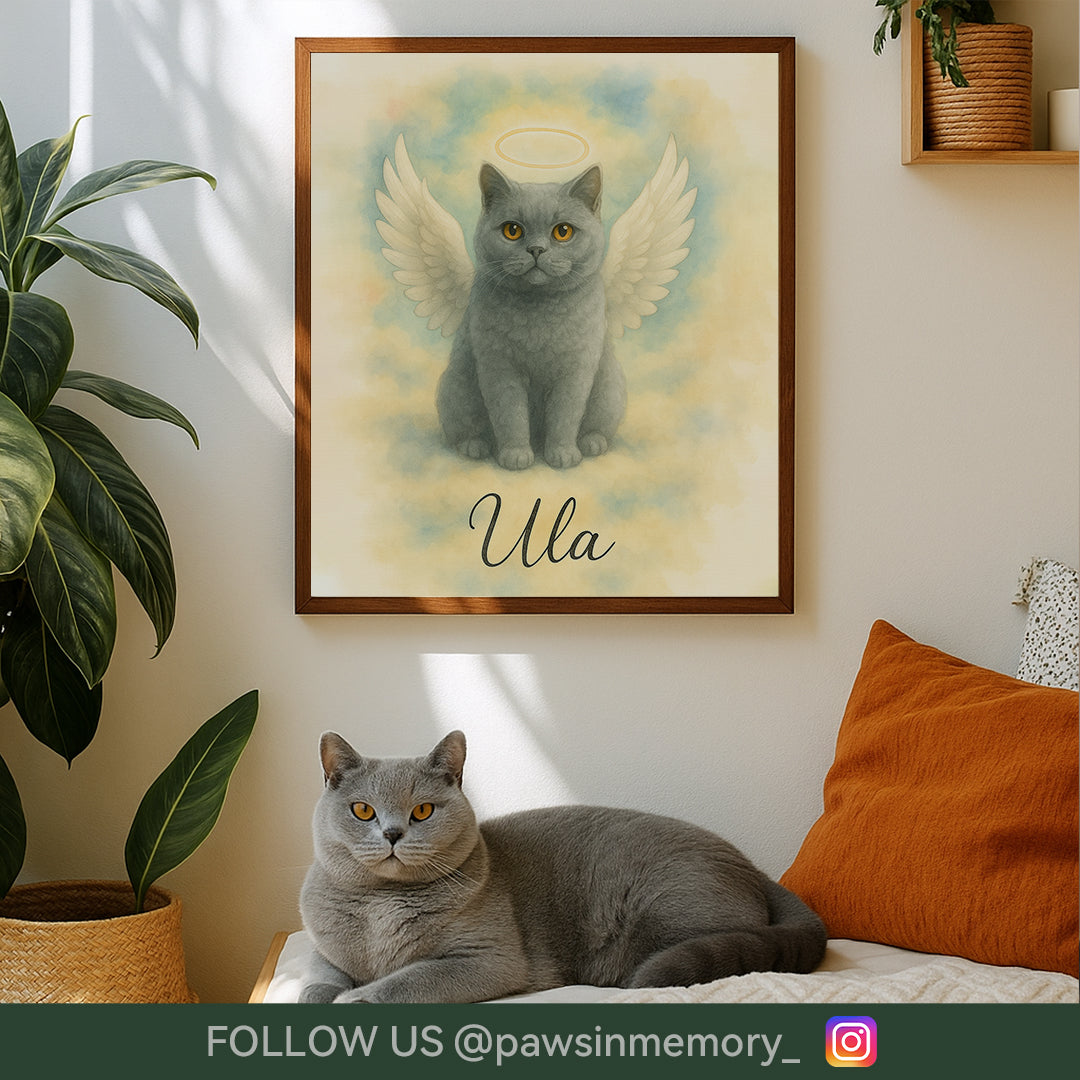 Custom Pet Memorial Portrait – Watercolor Angel Pet Art | Personalized Digital Download