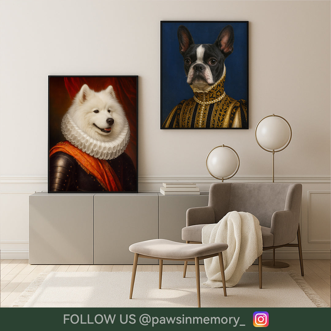 Custom Digital Pet Portrait – Royal Renaissance Style Art