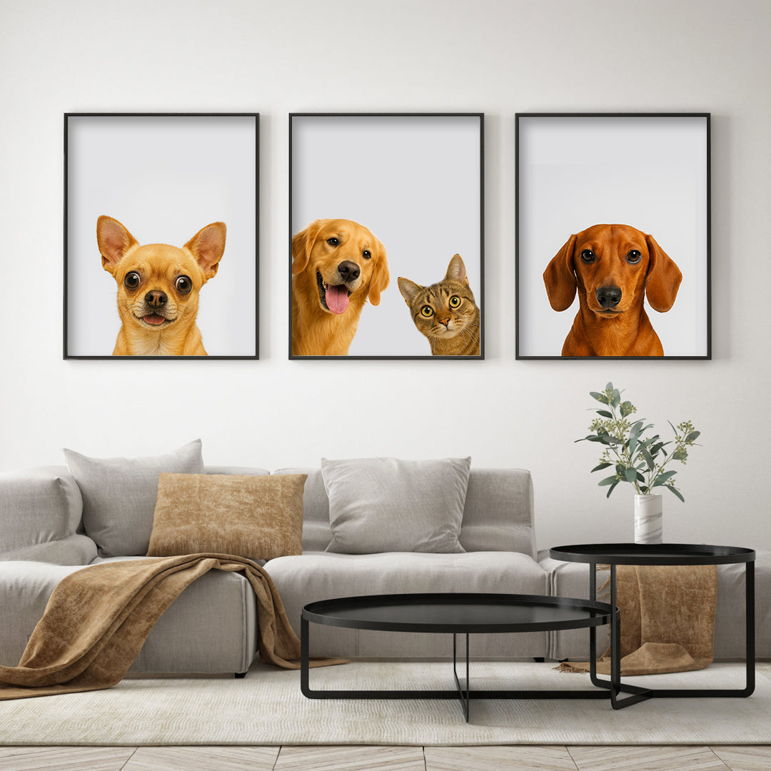 Peek-a-Boo Funny Dog Portrait – Custom Pet Bathroom Art (Digital)