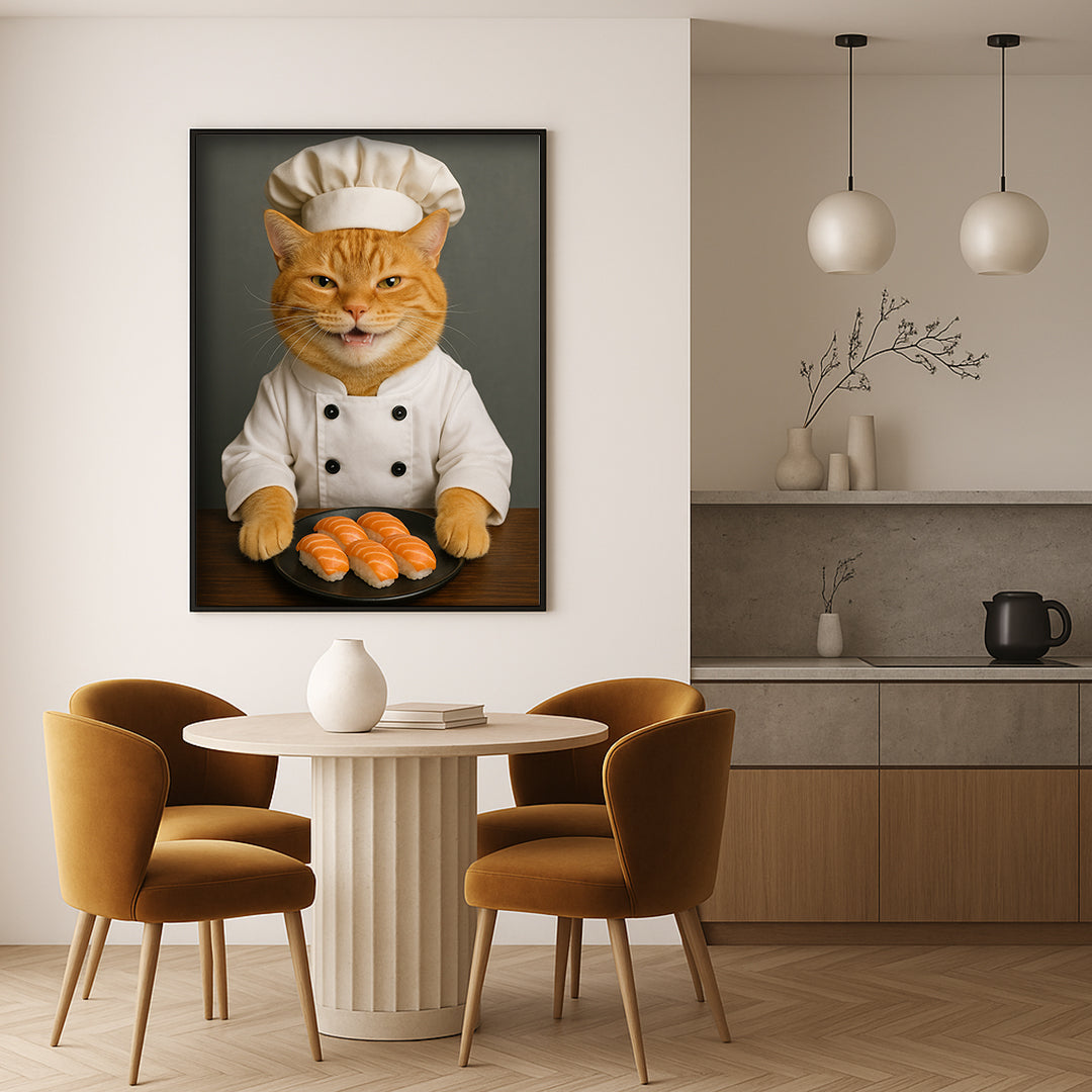 Custom Pet Portrait Digital Download – Funny Dog Café & Kitchen Wall Art