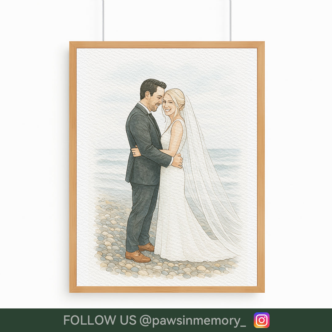 Custom Watercolor Portrait – Personalized People & Pet Illustration from Your Photo | Digital Download