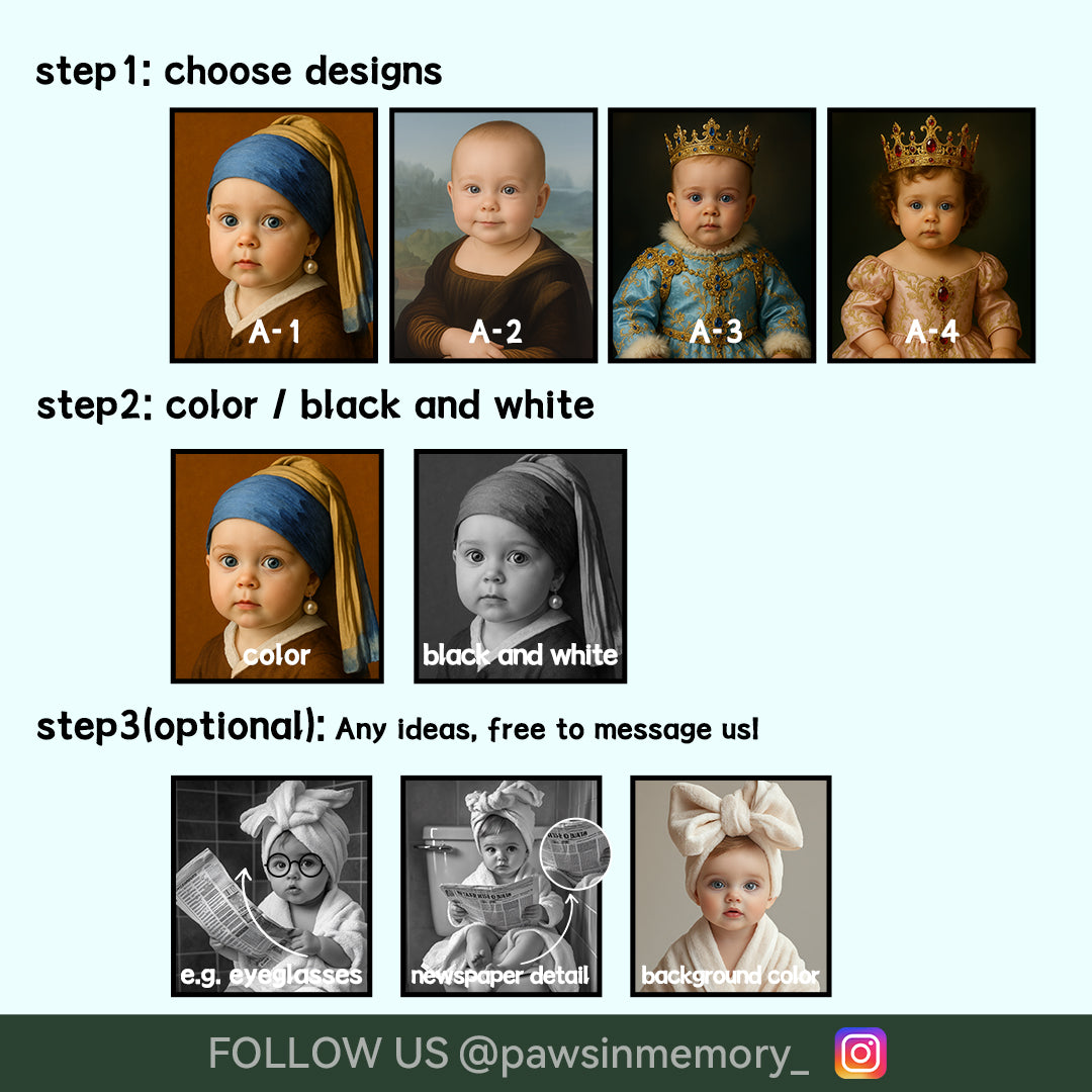 Custom Baby Portrait from Photo – Renaissance & Masterpiece Style | Royal & Fine Art Baby Wall Decor | Digital Download