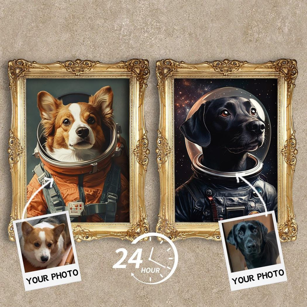 Custom Pet Portrait – Space Explorer Dog Art | Funny Astronaut Pet Digital Download