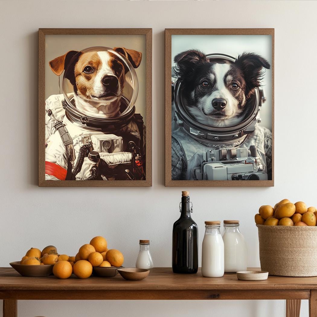 Custom Pet Portrait – Space Explorer Dog Art | Funny Astronaut Pet Digital Download