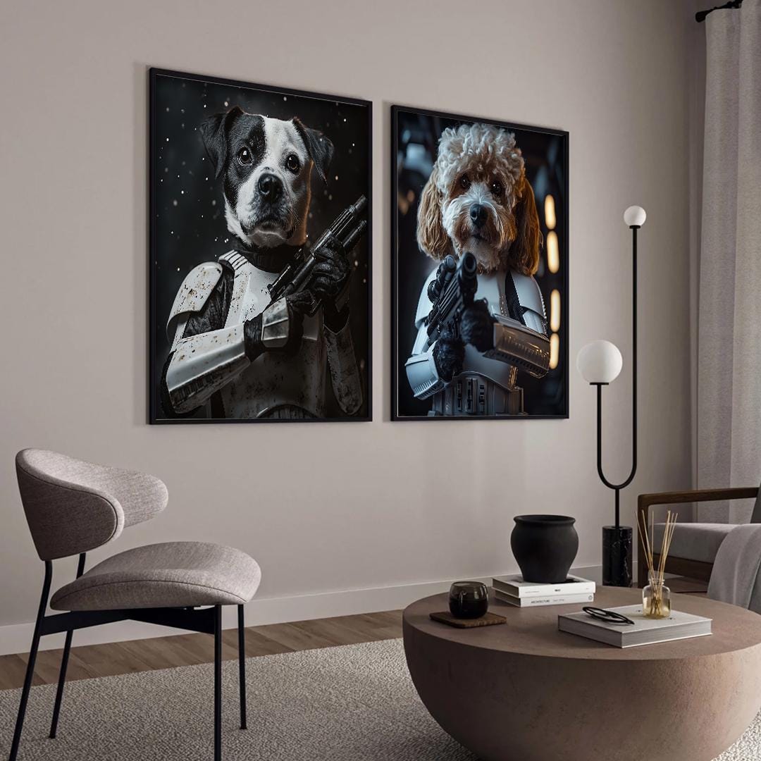 Custom Pet Portrait – Star Wars Inspired Dog Art | Funny Space Theme Digital Download
