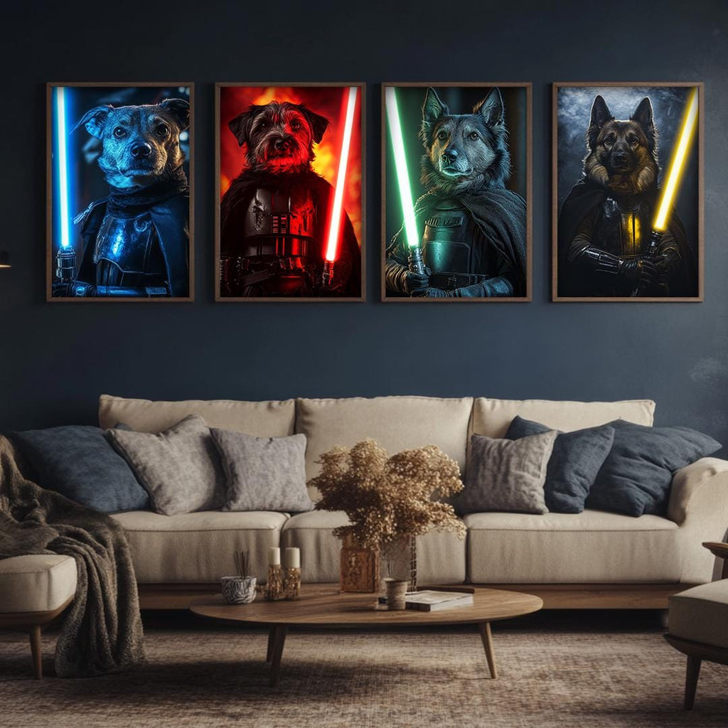 Custom Pet Portrait – Star Wars Inspired Dog Art | Funny Space Theme Digital Download