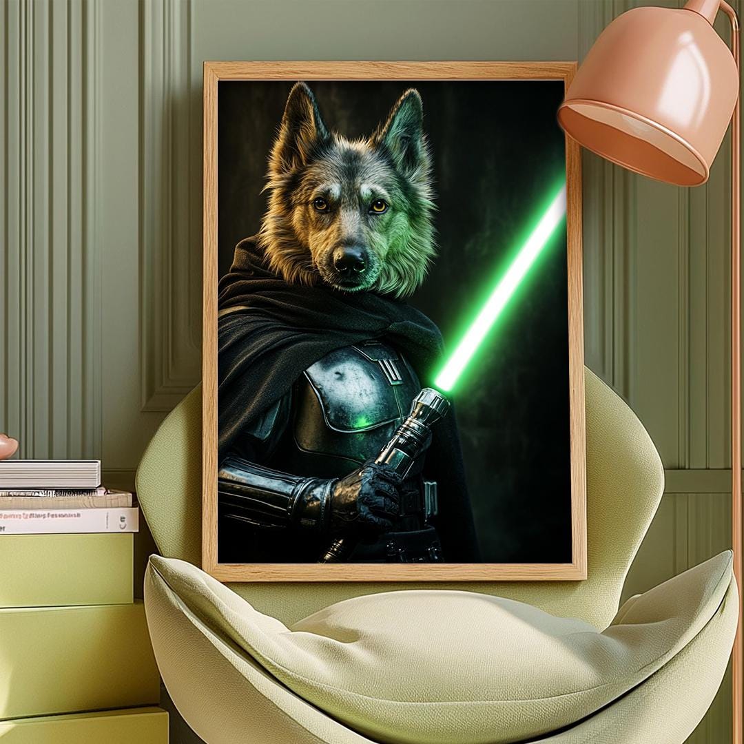 Custom Pet Portrait – Star Wars Inspired Dog Art | Funny Space Theme Digital Download