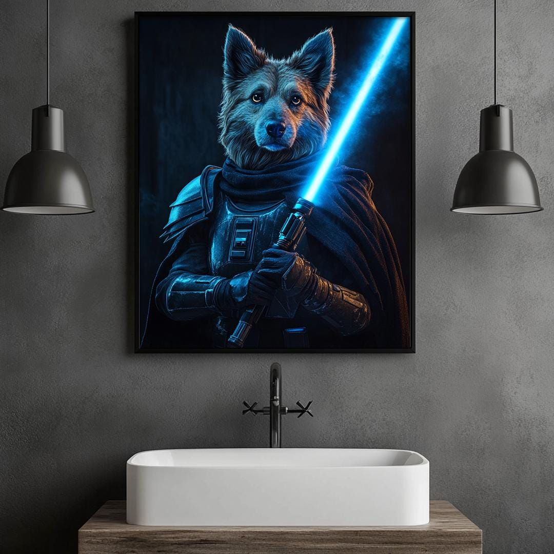 Custom Pet Portrait – Star Wars Inspired Dog Art | Funny Space Theme Digital Download