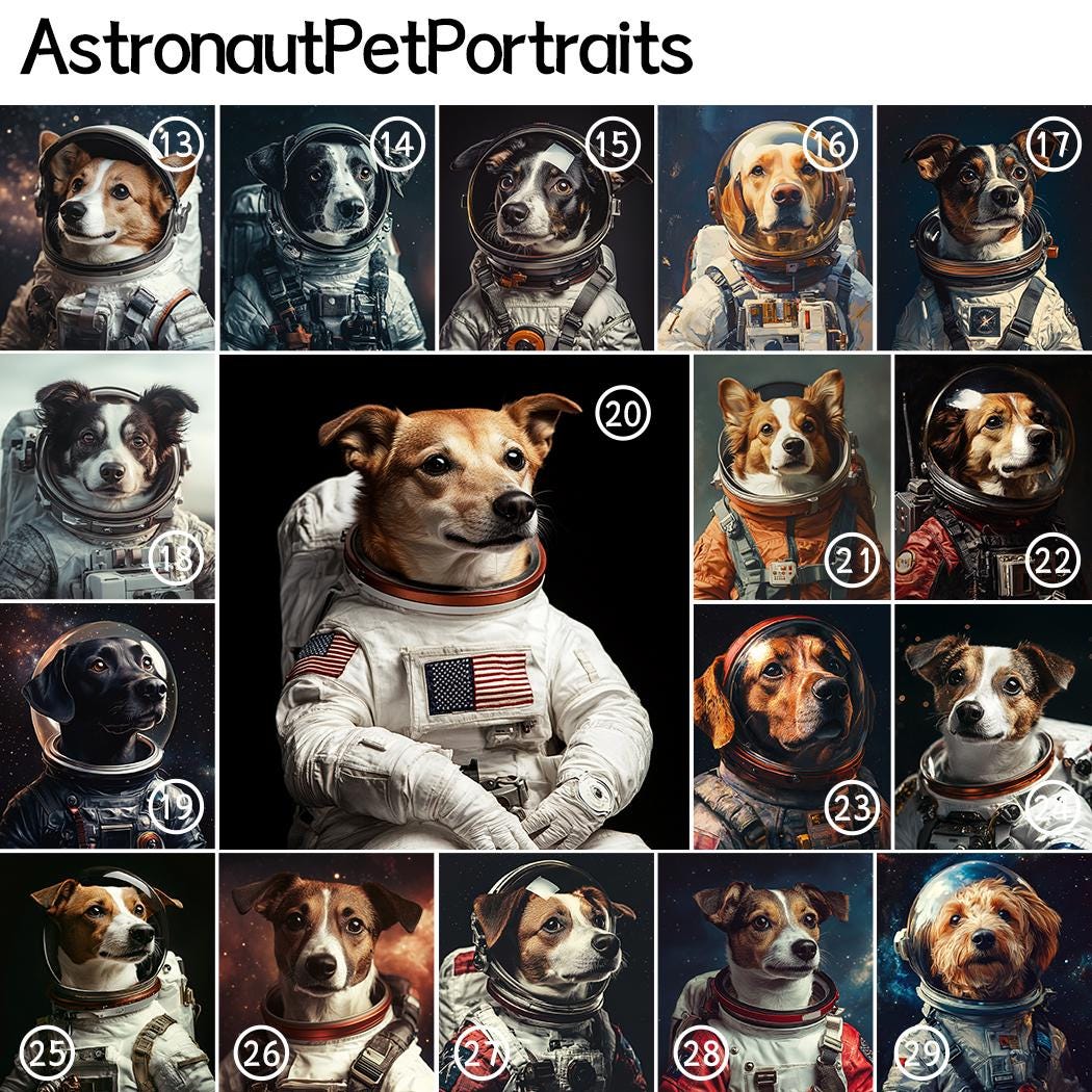 Custom Pet Portrait – Space Explorer Dog Art | Funny Astronaut Pet Digital Download