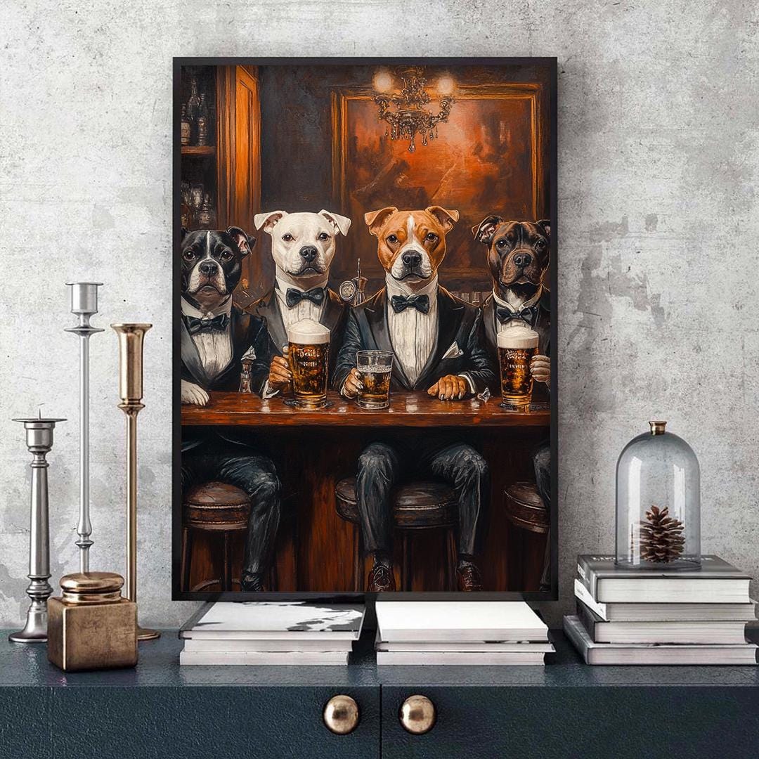 Custom Pet Portraits,Dog Cafe,Kitchen Dog Wall Art,Funny Pet Portrait – Digital Download