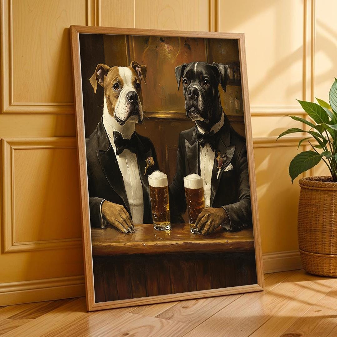 Custom Pet Portraits,Dog Cafe,Kitchen Dog Wall Art,Funny Pet Portrait – Digital Download
