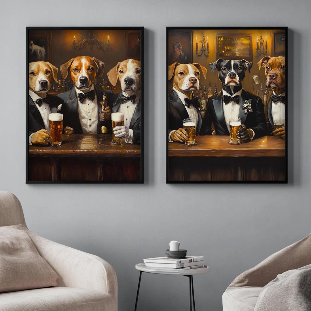 Custom Pet Portraits,Dog Cafe,Kitchen Dog Wall Art,Funny Pet Portrait – Digital Download