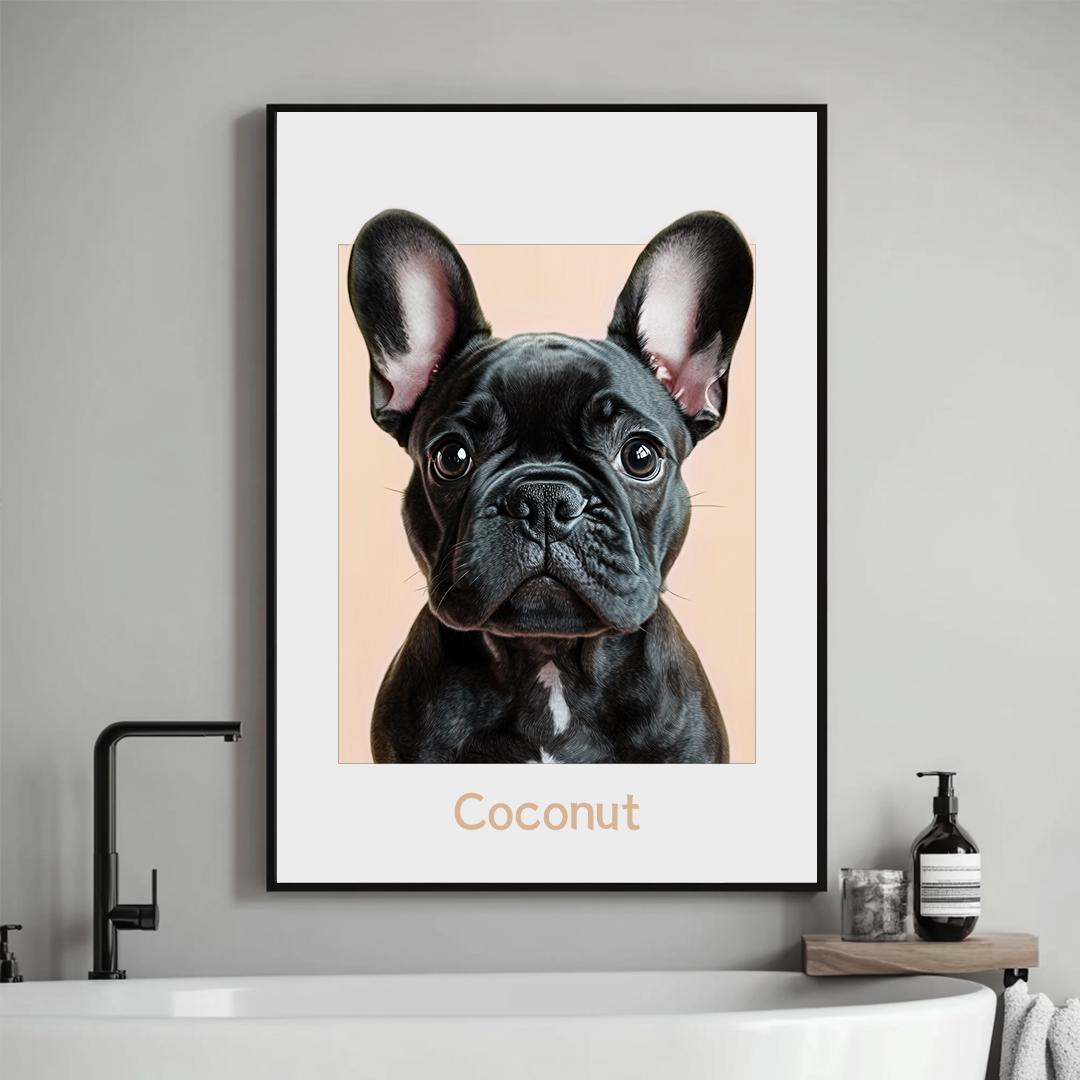 Custom Pet Portrait – Oil Painting Style with Personalized Signature | Elegant Digital Art Download