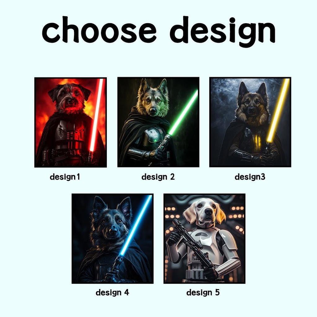 Custom Pet Portrait – Star Wars Inspired Dog Art | Funny Space Theme Digital Download