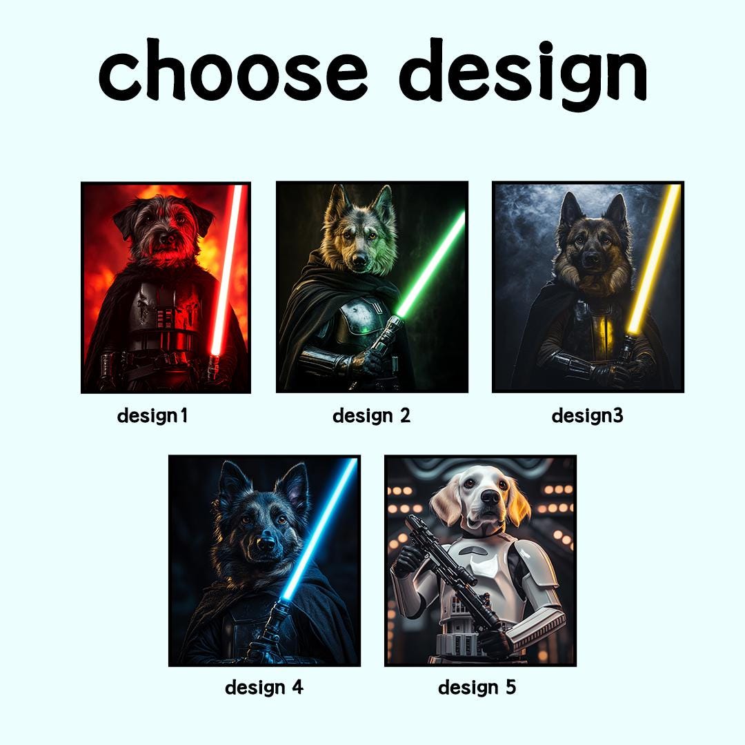 Custom Pet Portrait – Star Wars Inspired Dog Art | Funny Space Theme Digital Download