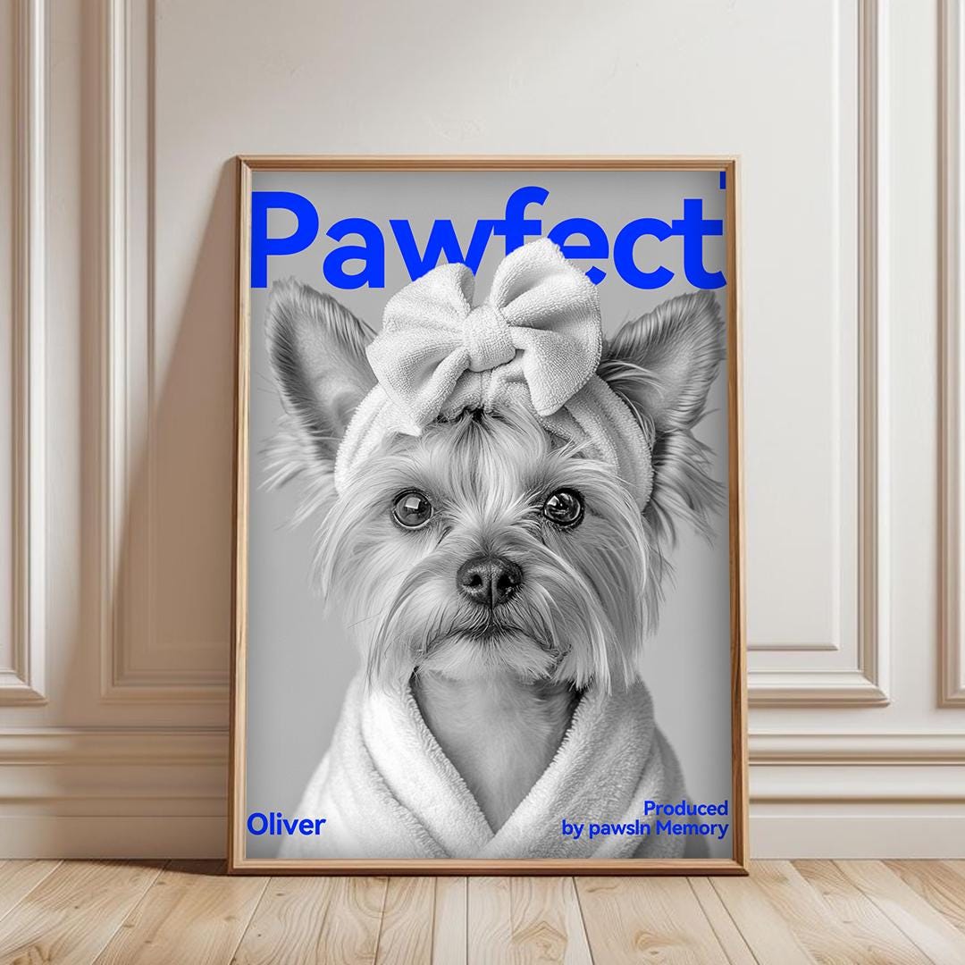 Custom Pet Portrait – Magazine Cover Style Dog Art | Printable Digital Download