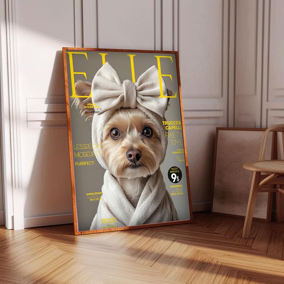 Custom Pet Portrait – Magazine Cover Style Dog Art | Printable Digital Download