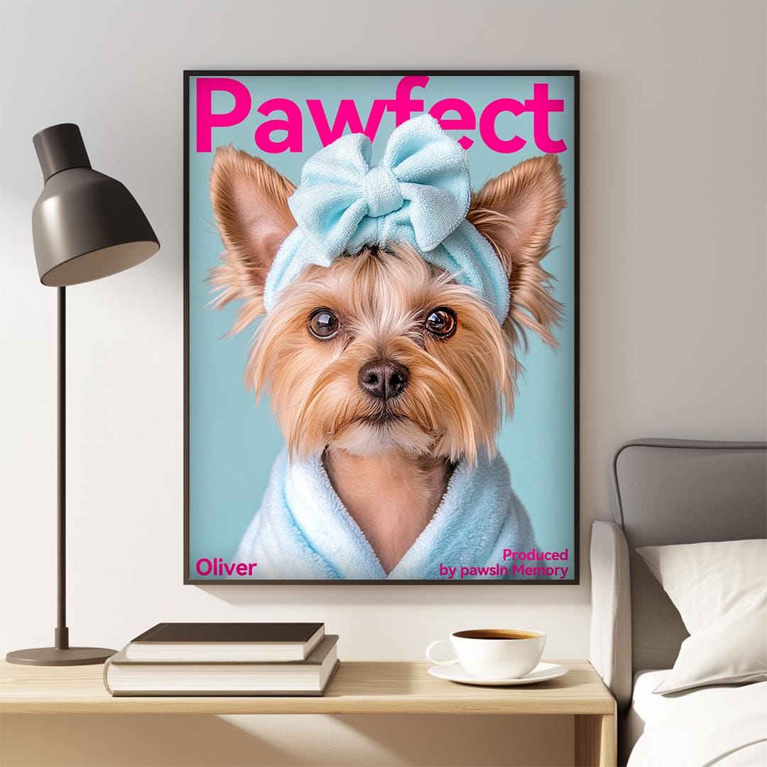 Custom Pet Portrait – Magazine Cover Style Dog Art | Printable Digital Download