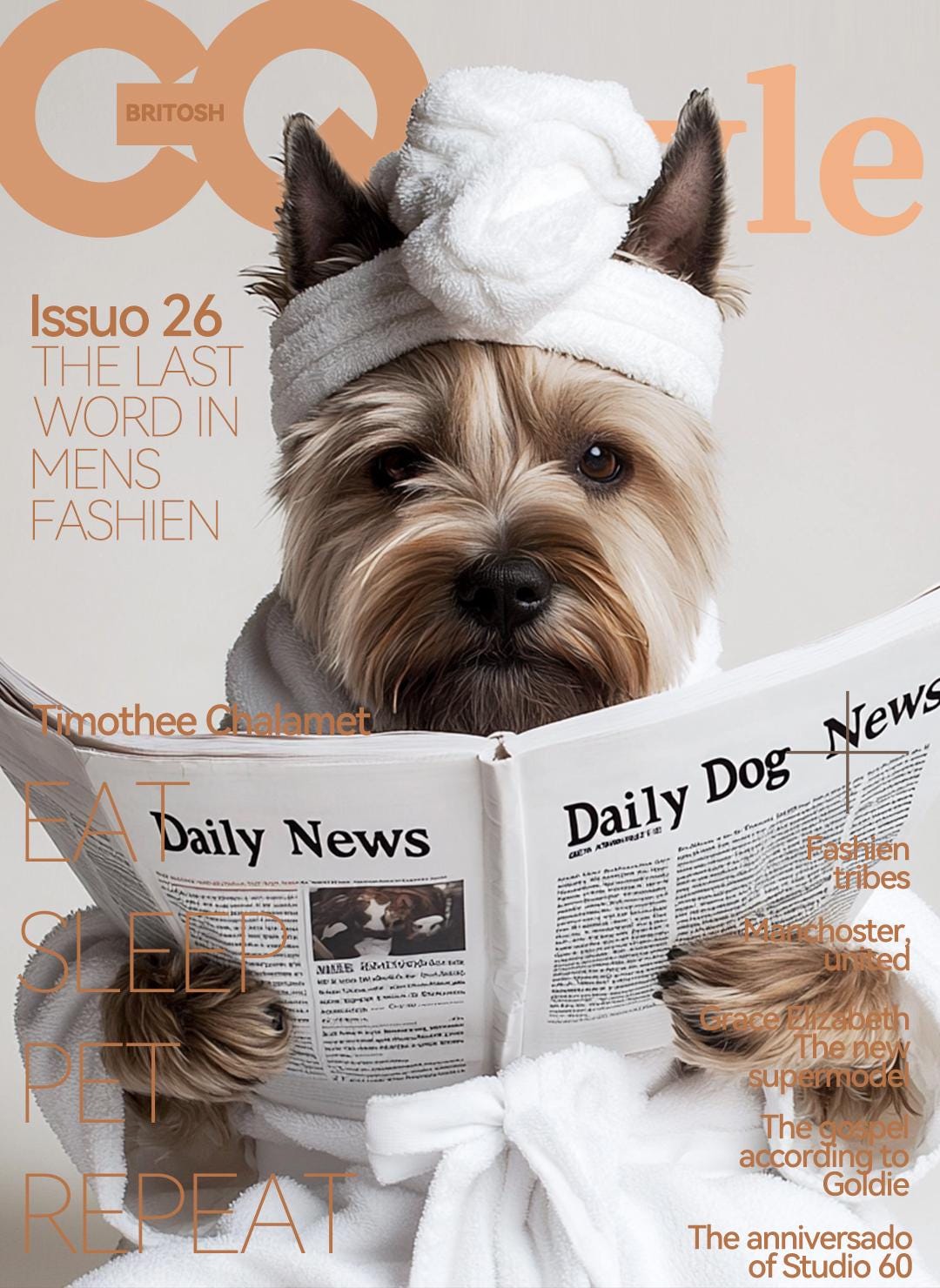 Custom Pet Portrait – Magazine Cover Style Dog Art | Printable Digital Download