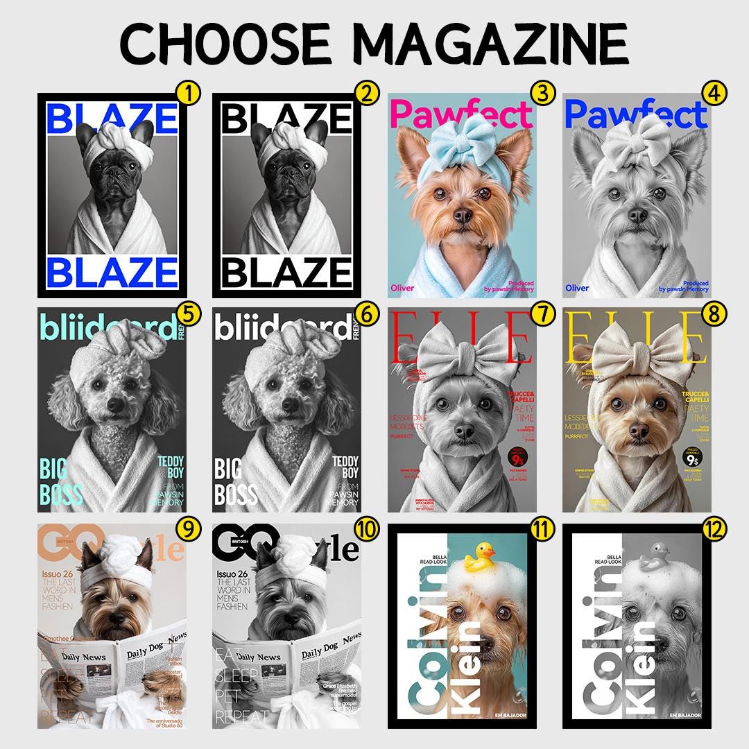 Custom Pet Portrait – Magazine Cover Style Dog Art | Printable Digital Download