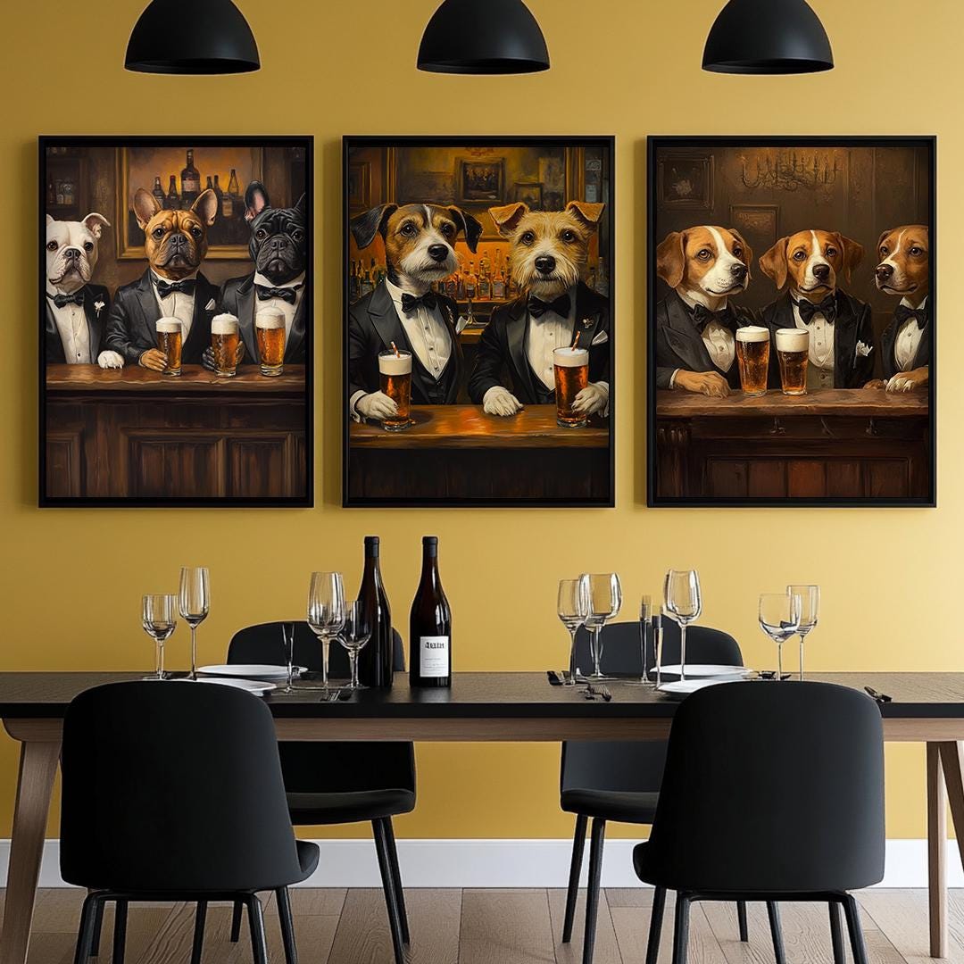 Custom Pet Portraits,Dog Cafe,Kitchen Dog Wall Art,Funny Pet Portrait – Digital Download