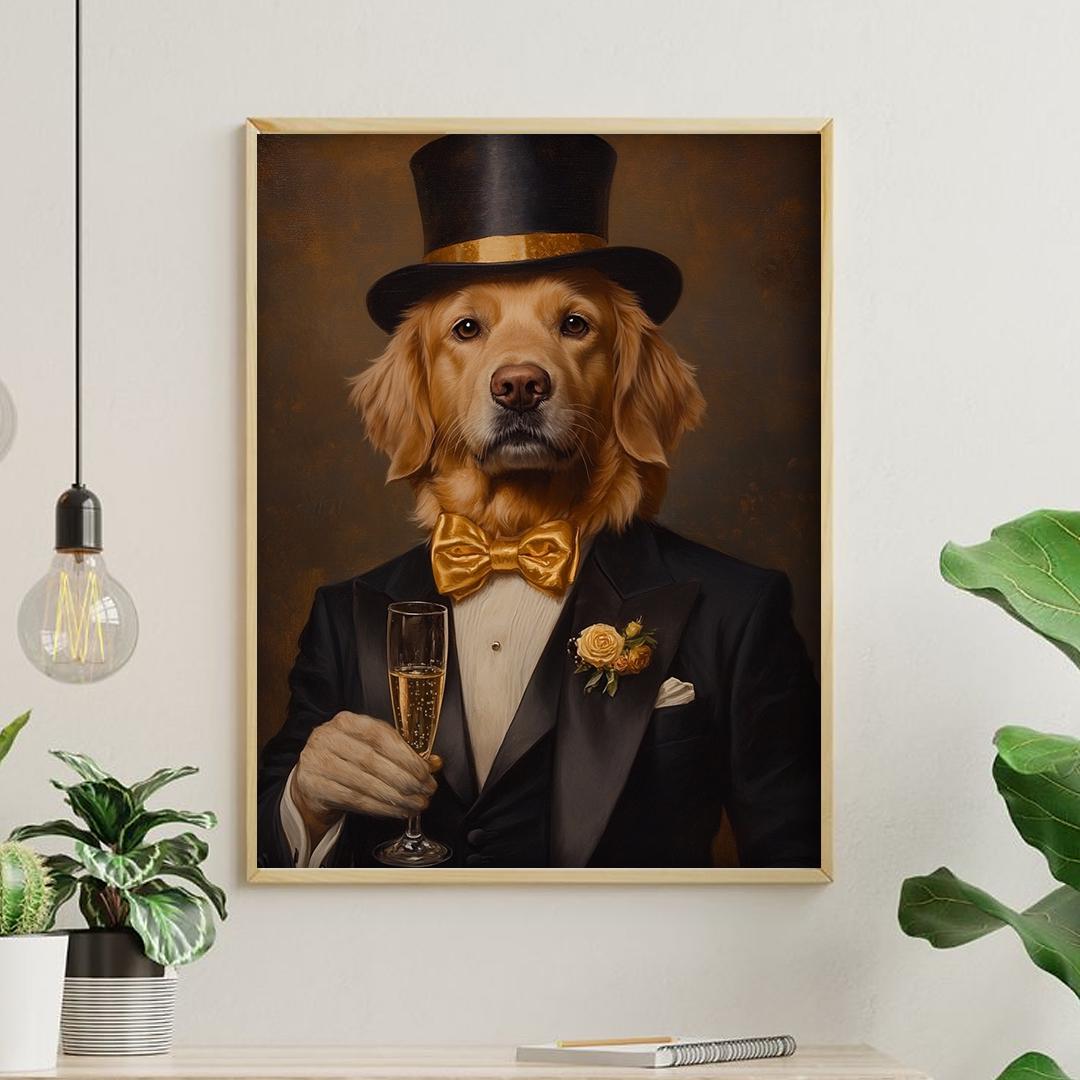 Custom Pet Portrait – Funny Bartender Theme | Dog Behind Bar Digital Download