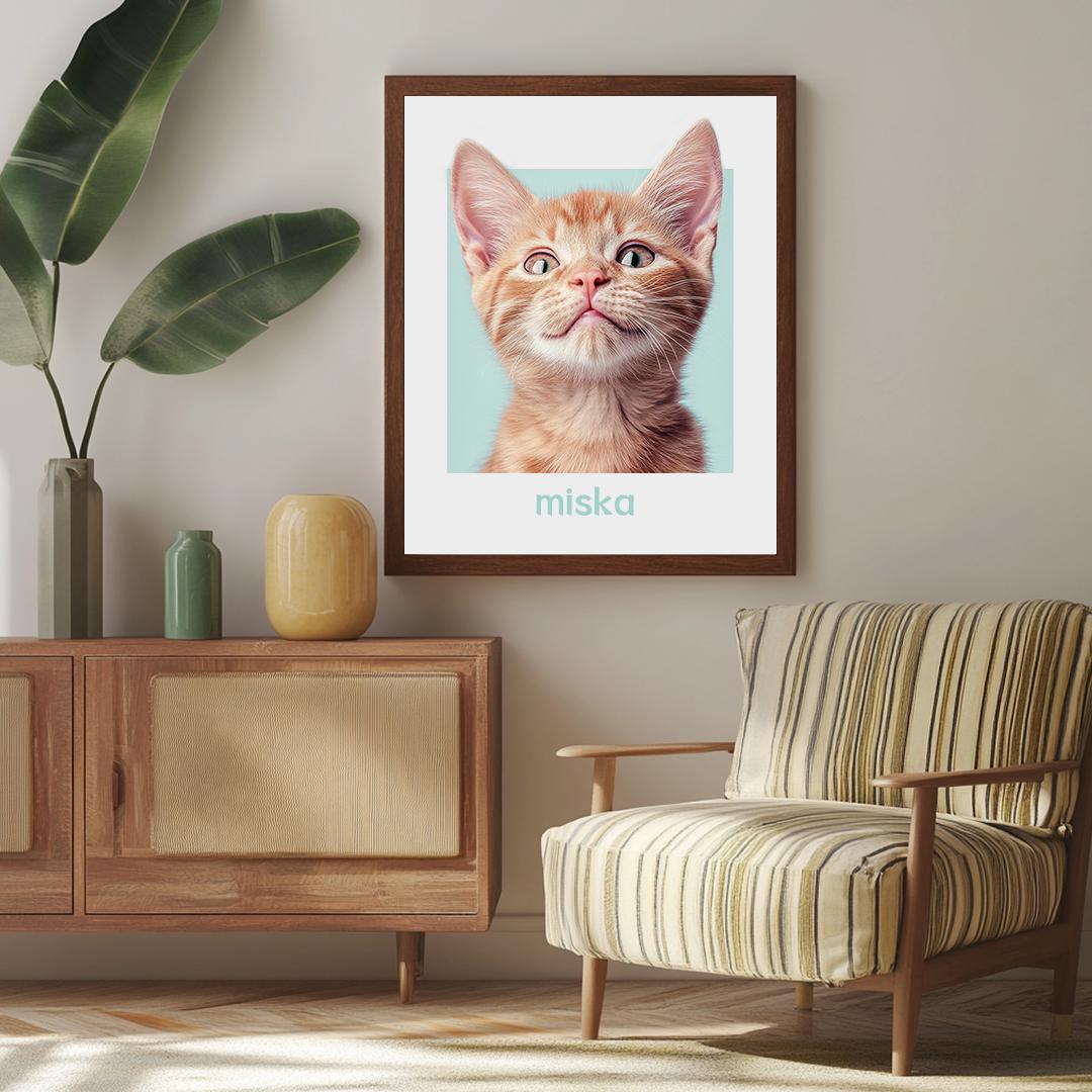 Custom Pet Portrait – Oil Painting Style with Personalized Signature | Elegant Digital Art Download