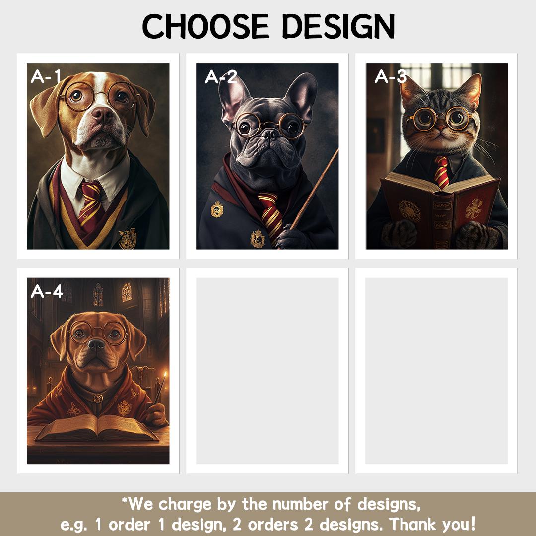 Custom Pet Portrait – Harry Potter Wizard Dog Art | Magical Digital Download for Pet Lovers