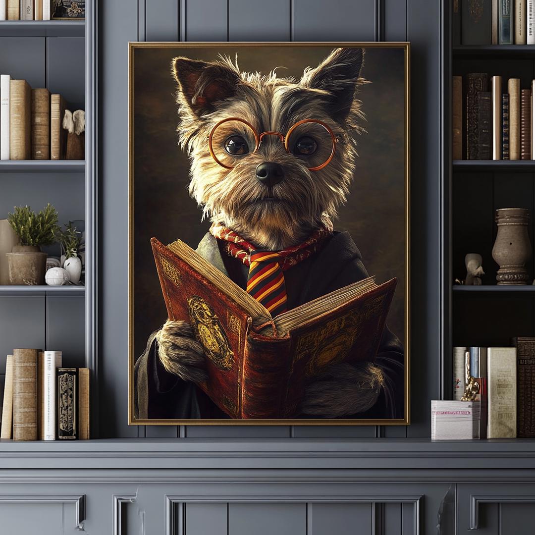 Custom Pet Portrait – Harry Potter Wizard Dog Art | Magical Digital Download for Pet Lovers