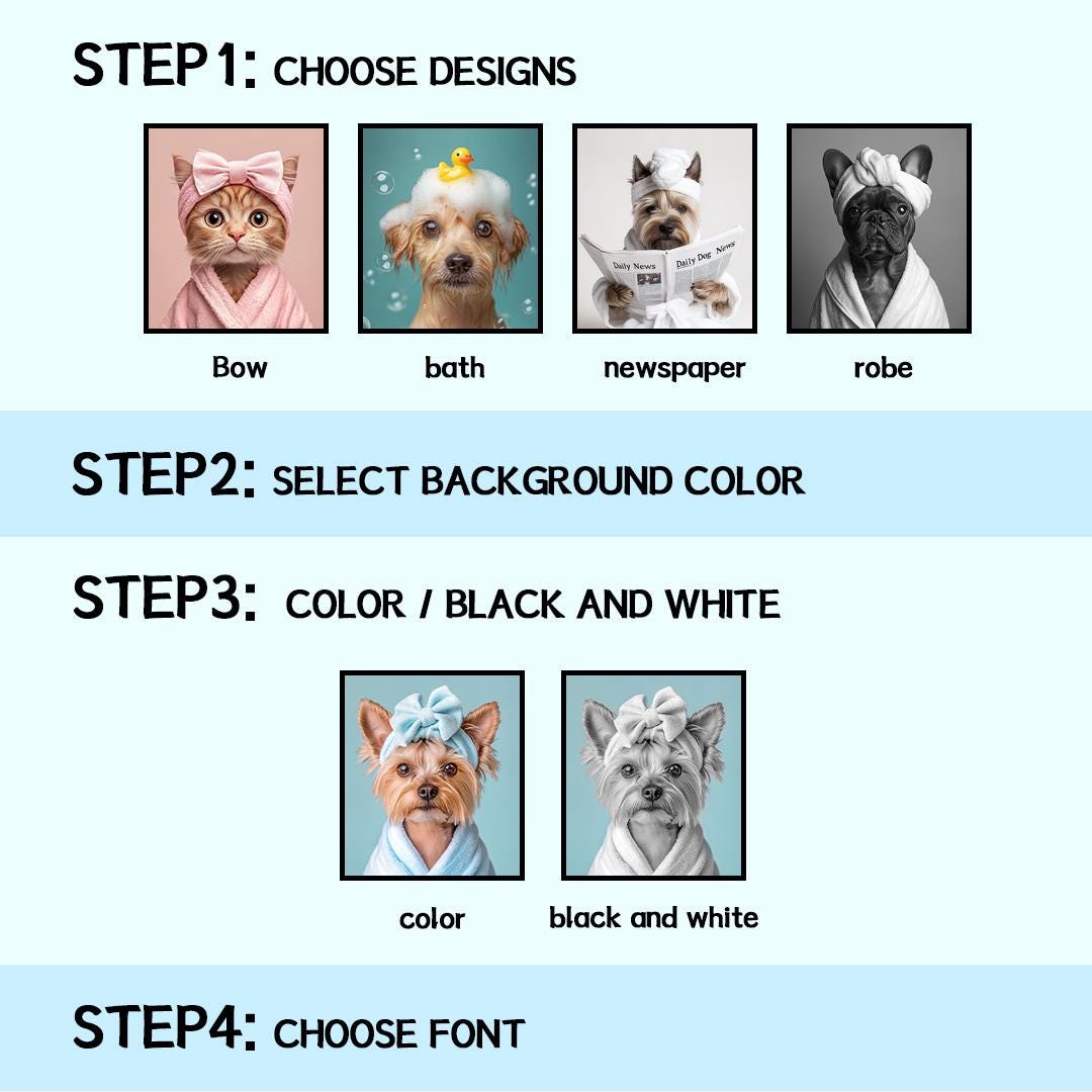 Custom Pet Portrait – Funny Bathroom Dog Art with Personalized Signature | Digital Download