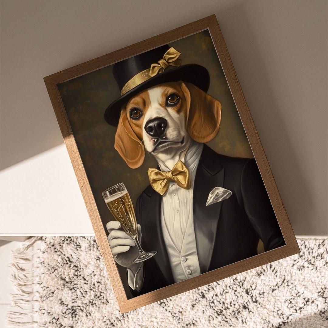 Custom Pet Portrait – Funny Bartender Theme | Dog Behind Bar Digital Download