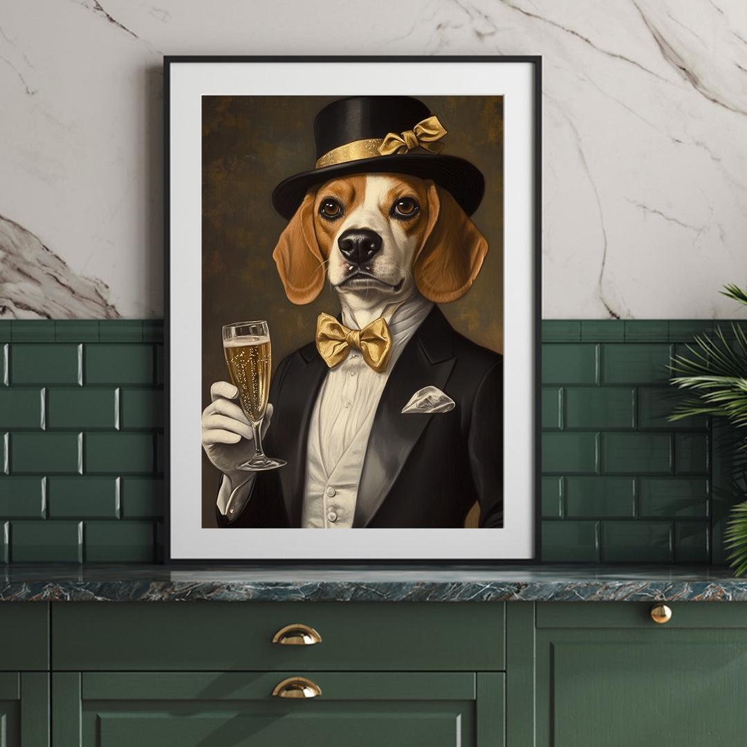 Custom Pet Portrait – Funny Bartender Theme | Dog Behind Bar Digital Download
