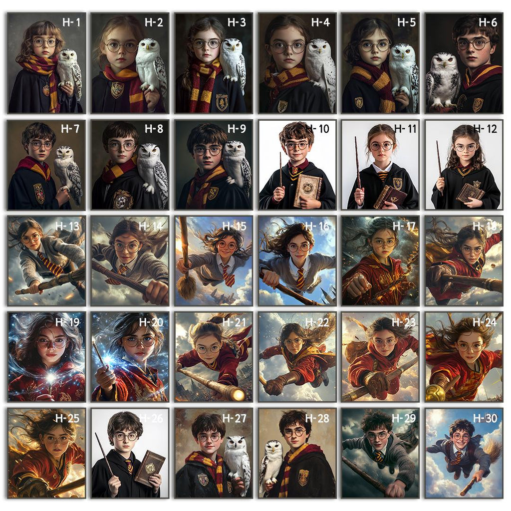 Custom Wizard Portrait – Harry Potter Style Character Art | Magical Digital Download